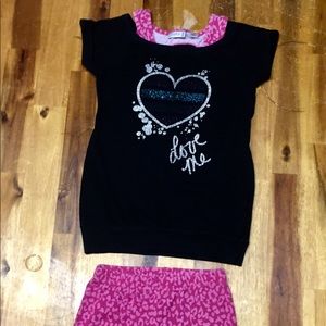 Girls Piper Cold Shoulder Cheetah Leggings Set 6X